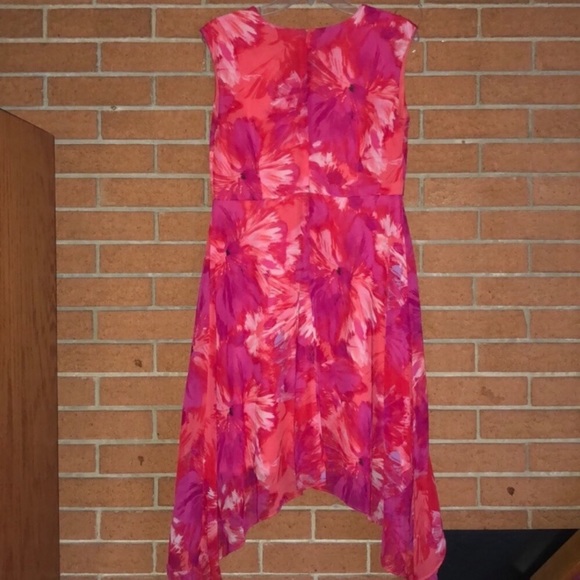 🌺SANDRA DARREN🌺FLORAL CHIFFON SHARKBITE DRESS🌺 - Picture 7 of 10